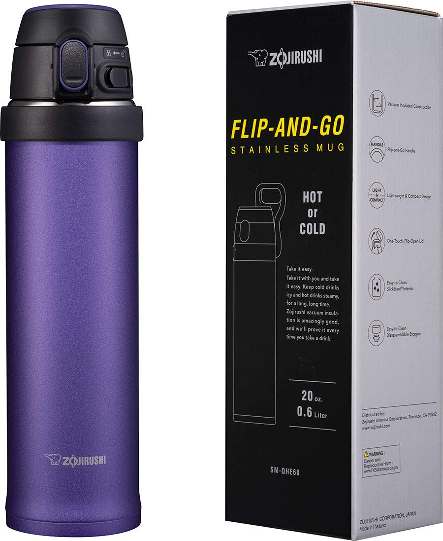Amazon.com | Zojirushi SM-QHE60VK, Flip-and-Go Stainless Mug, 20